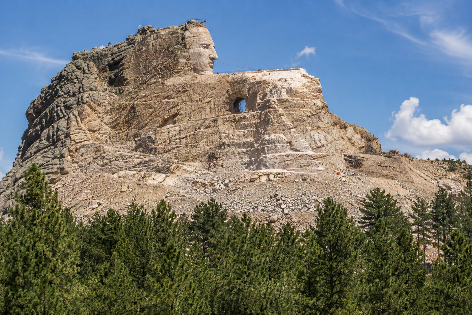 Crazy Horse Memorial mountain carving