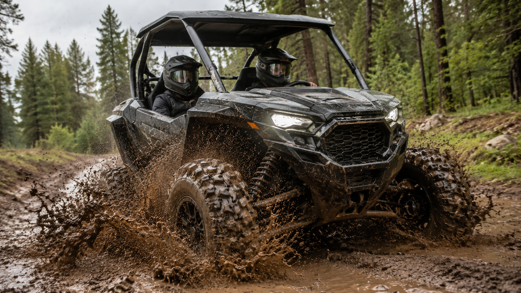 UTV riding a Black Hills forest trail